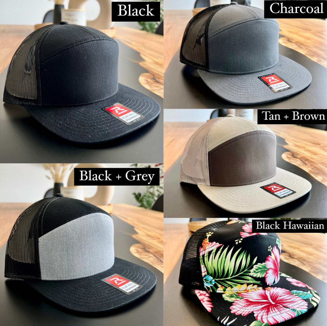 Adult 7 Panel Snapback Hat