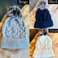 Cable Knit Faux Fur Pom